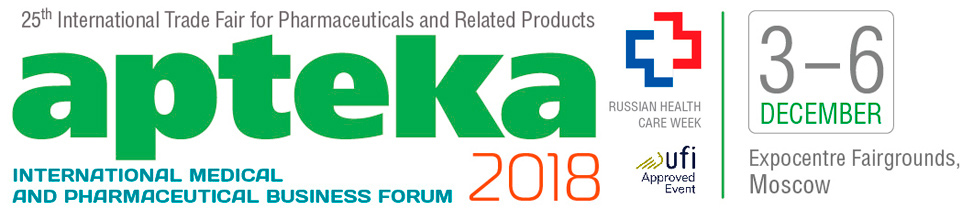 25-th International Trade Fair for Pharmaceuticals Related Products APTEKA 2018 - «Expocentre Fairgrounds» Pav.#7, Moscow, Russia